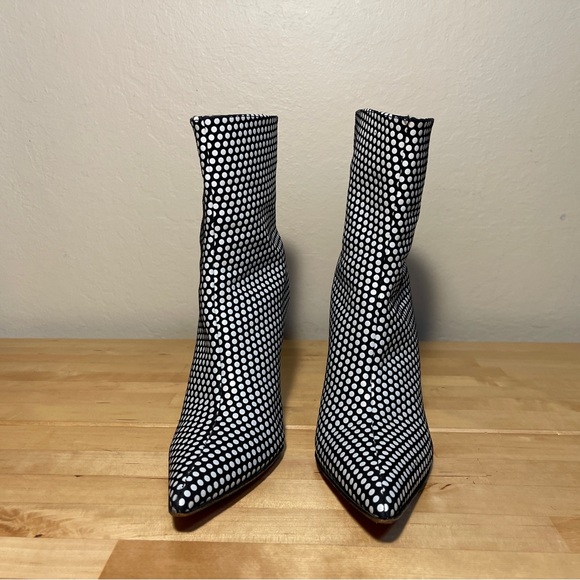 Nicole Miller couture Polka Dot Ankle Boots - Black and White - Picture 3 of 13